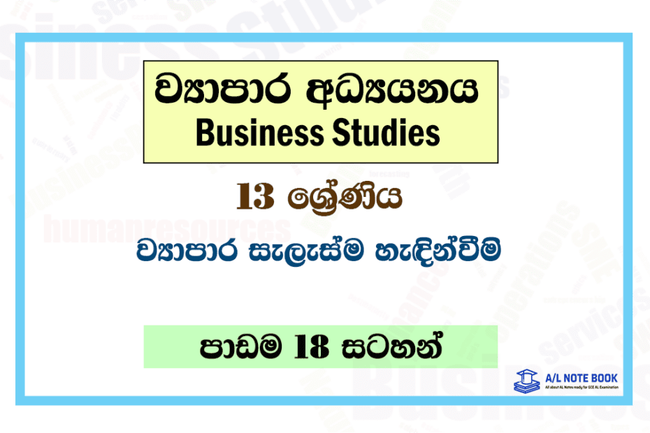 Viyapara Salasuma | Grade 13 Business Studies Lesson 18 Notes