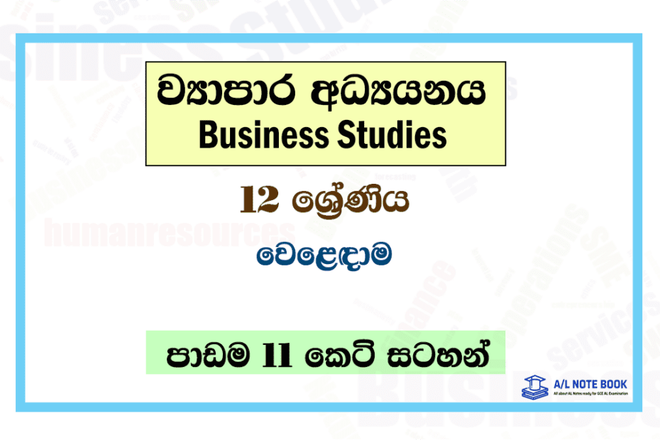 Weladama | Grade 12 Business Studies Lesson 11 Short Notes