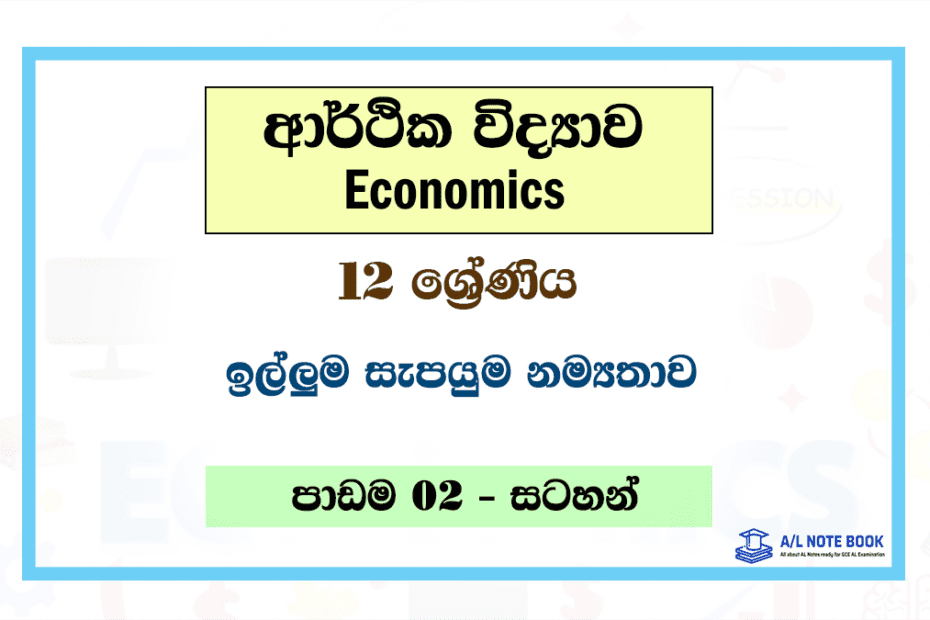 Iluma Sapayuma Namathawaya | Grade 12 Econ Lesson 02 Note