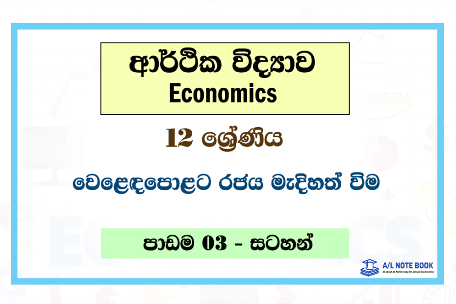 Welandapolata Rajaya Madihath Vima | Grade 12 Econ Lesson 03 Note