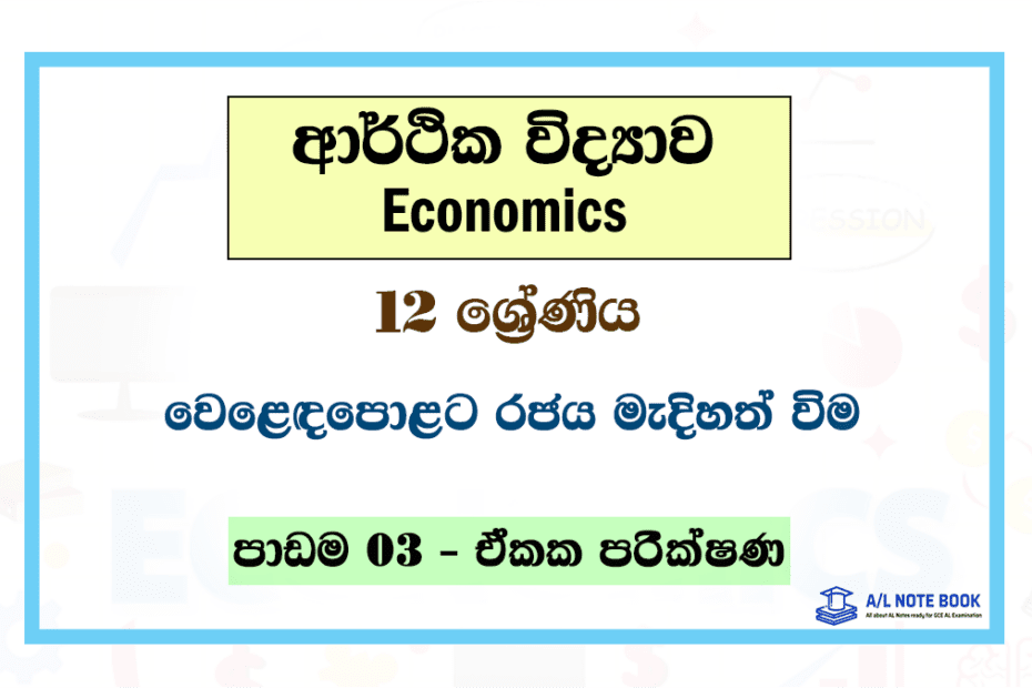 Welandapolata Rajaya Madihath Vima | Grade 12 Econ Lesson 03 Unit Test Papers