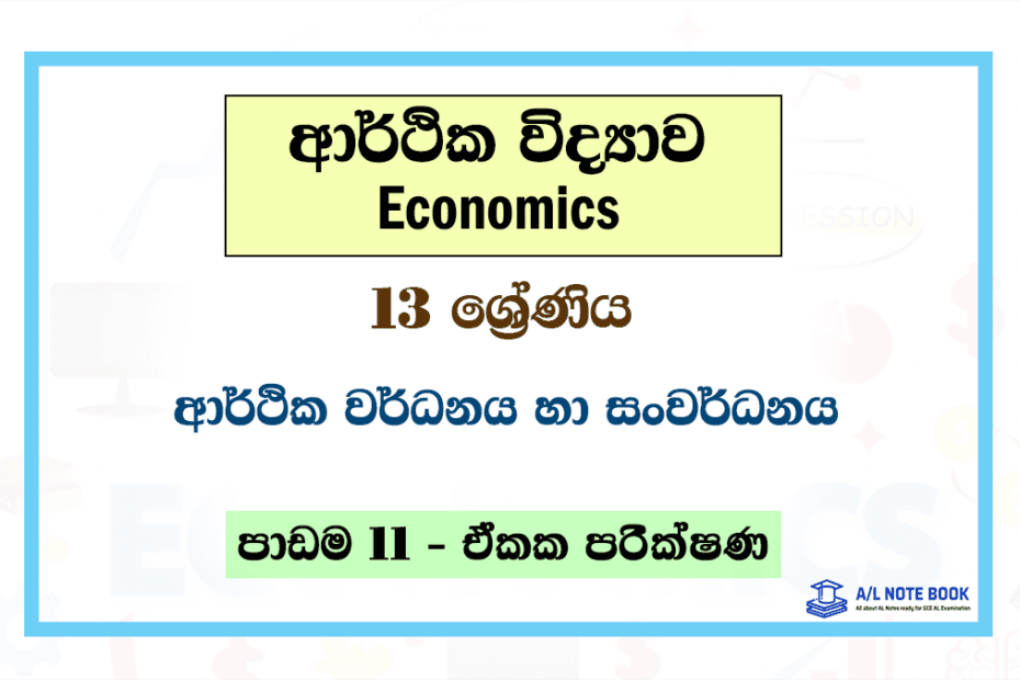 Arthika Wardhanaya ha Sanwardhanaya | Grade 13 Econ Lesson 11 Unit Test Papers